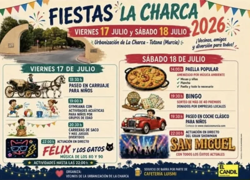 Cartel oficial de las Fiestas de la Urbanización La Charca 2026