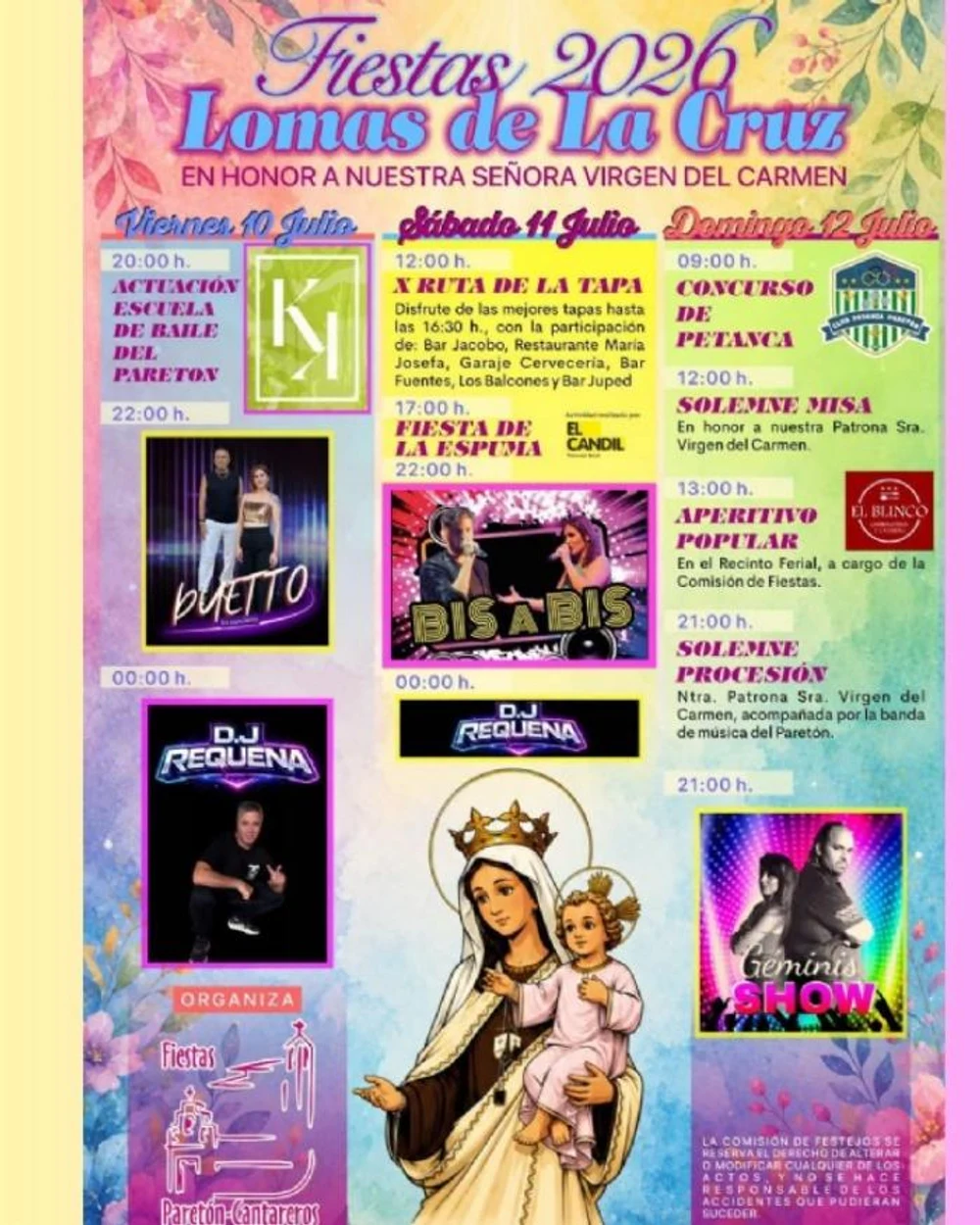 Cartel oficial de las Fiestas de Las Lomas de la Cruz 2026