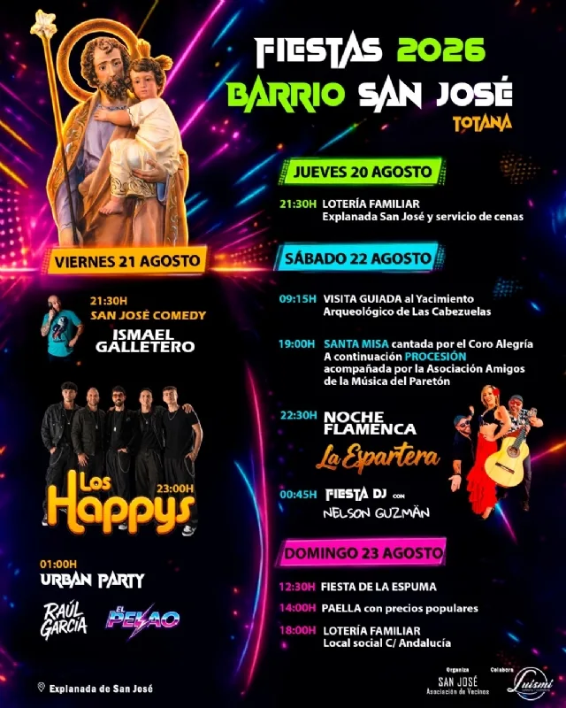 Cartel oficial con el programa de las Fiestas del Barrio de San José 2026